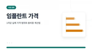 임플란트 1치당 가격 범위와 총비용 계산 안내 썸네일